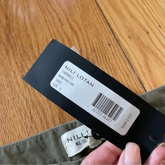 NWT Nili Lotan Pants Montauk Crop in Olive Green - Picture 6 of 10